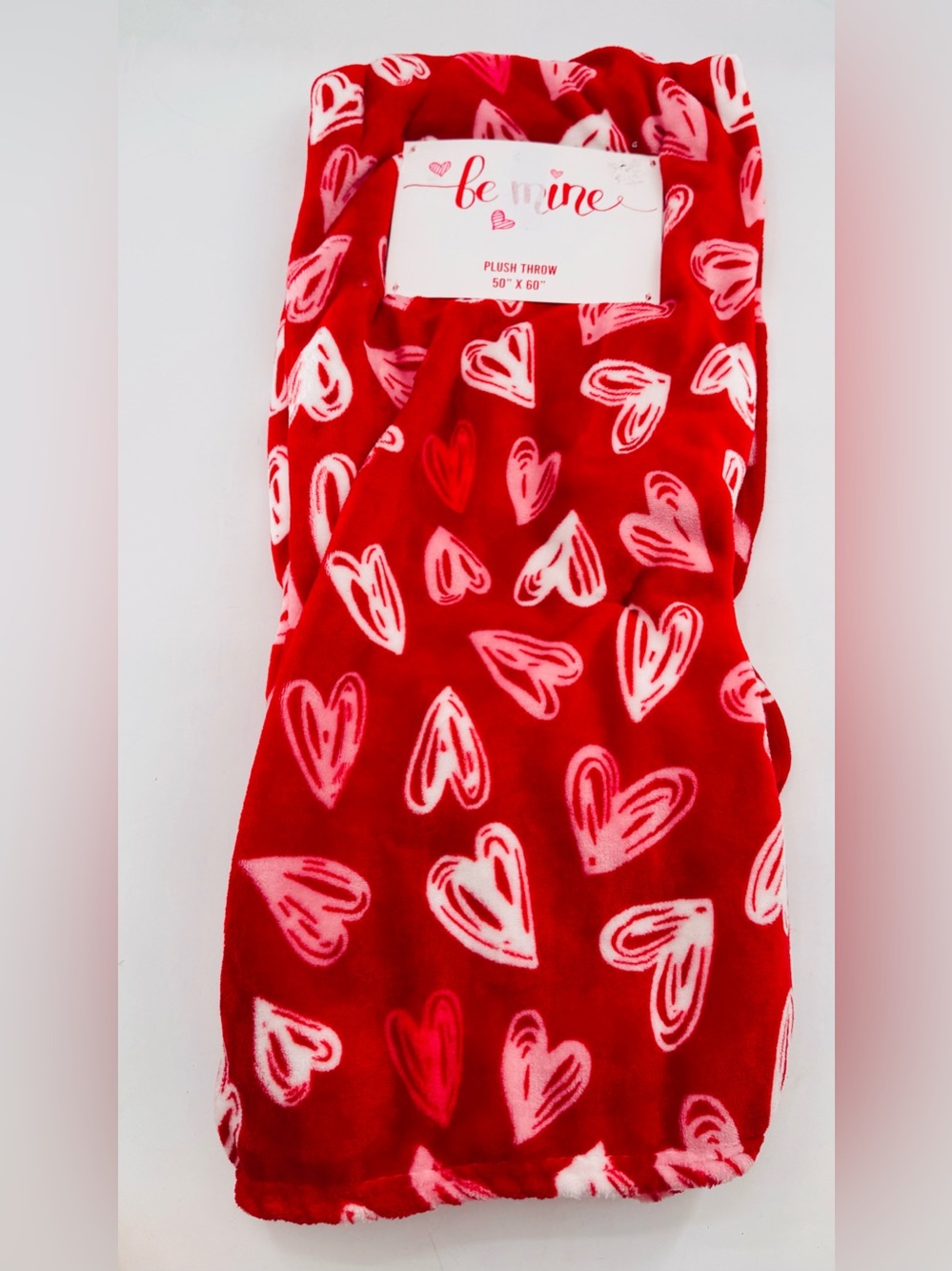 Be Mine Plush Throw Blanket Red Hearts 50” x 60” NEW Valentines Love Marriage